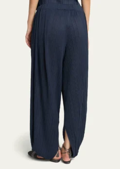 Giorgio ArmaniPlisse Balloon-Leg Split-Hem Trousers