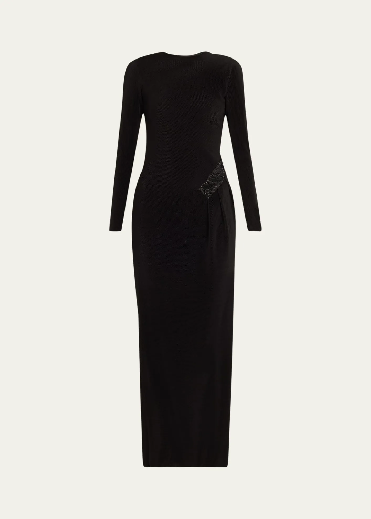 Giorgio ArmaniPlisse Jersey Gown with Beaded Hip Detail