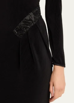 Giorgio ArmaniPlisse Jersey Gown with Beaded Hip Detail