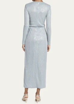 Giorgio ArmaniPlunging Sequined Knit Dress