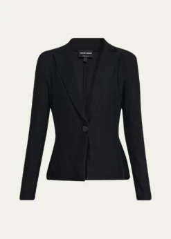 Giorgio ArmaniRice Stitch Jersey Single-Breasted Jacket