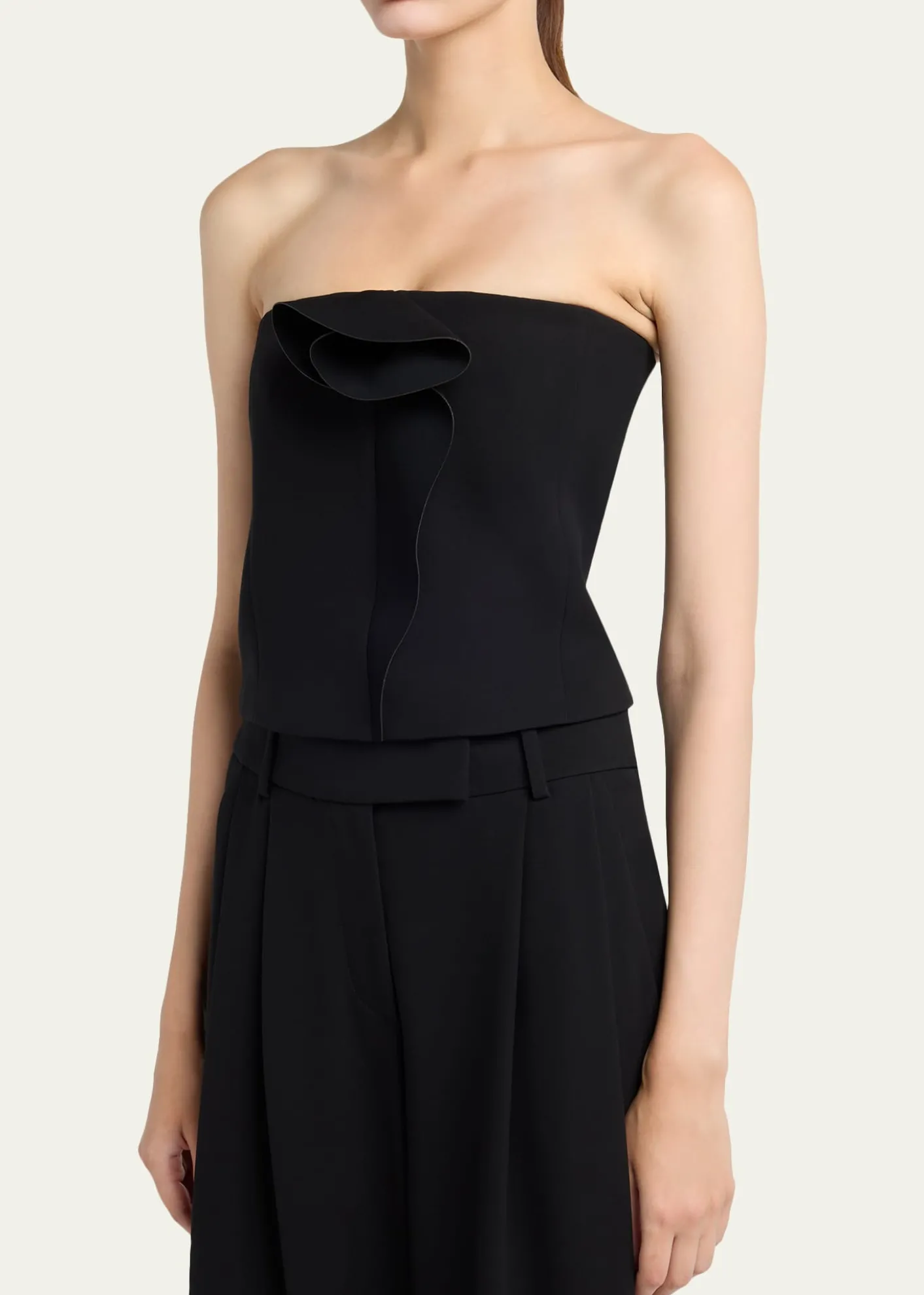 Giorgio ArmaniRosette Strapless Silk Top