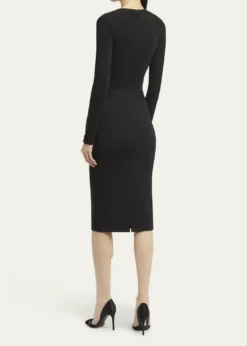 Giorgio ArmaniRuched Jersey Long-Sleeve Midi Dress