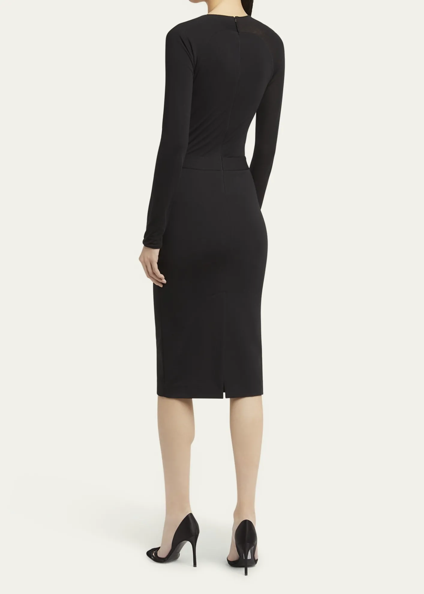 Giorgio ArmaniRuched Jersey Long-Sleeve Midi Dress
