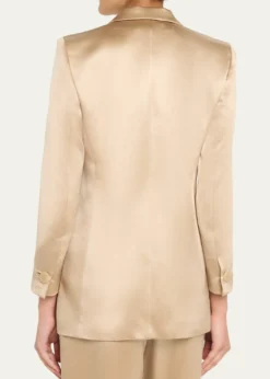 Giorgio ArmaniSatin Double-Breasted Blazer Jacket