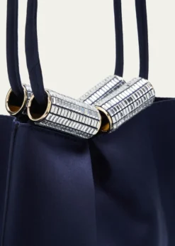 Giorgio ArmaniSatin Shoulder Bag with Rhinestone Detail