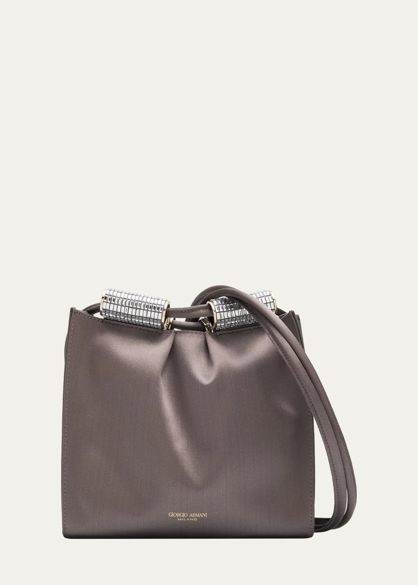 Giorgio ArmaniSatin Shoulder Bag with Rhinestone Detail