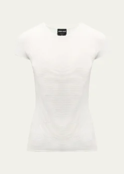 Giorgio ArmaniScoop-Neck Short-Sleeve Ribbed Tee