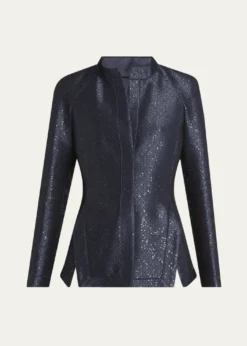 Giorgio ArmaniSequin Jacquard Single-Breasted Evening Jacket