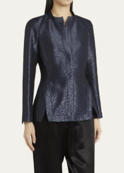 Giorgio ArmaniSequin Jacquard Single-Breasted Evening Jacket