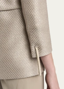 Giorgio ArmaniShiny Raffia Jersey Jacquard Tie Jacket