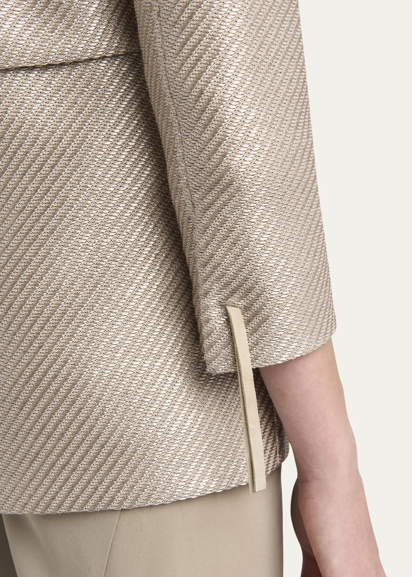 Giorgio ArmaniShiny Raffia Jersey Jacquard Tie Jacket