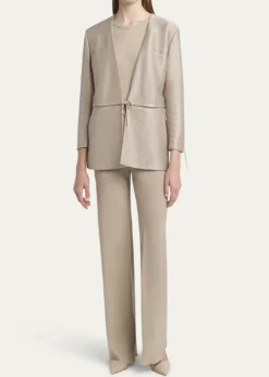 Giorgio ArmaniShiny Raffia Jersey Jacquard Tie Jacket
