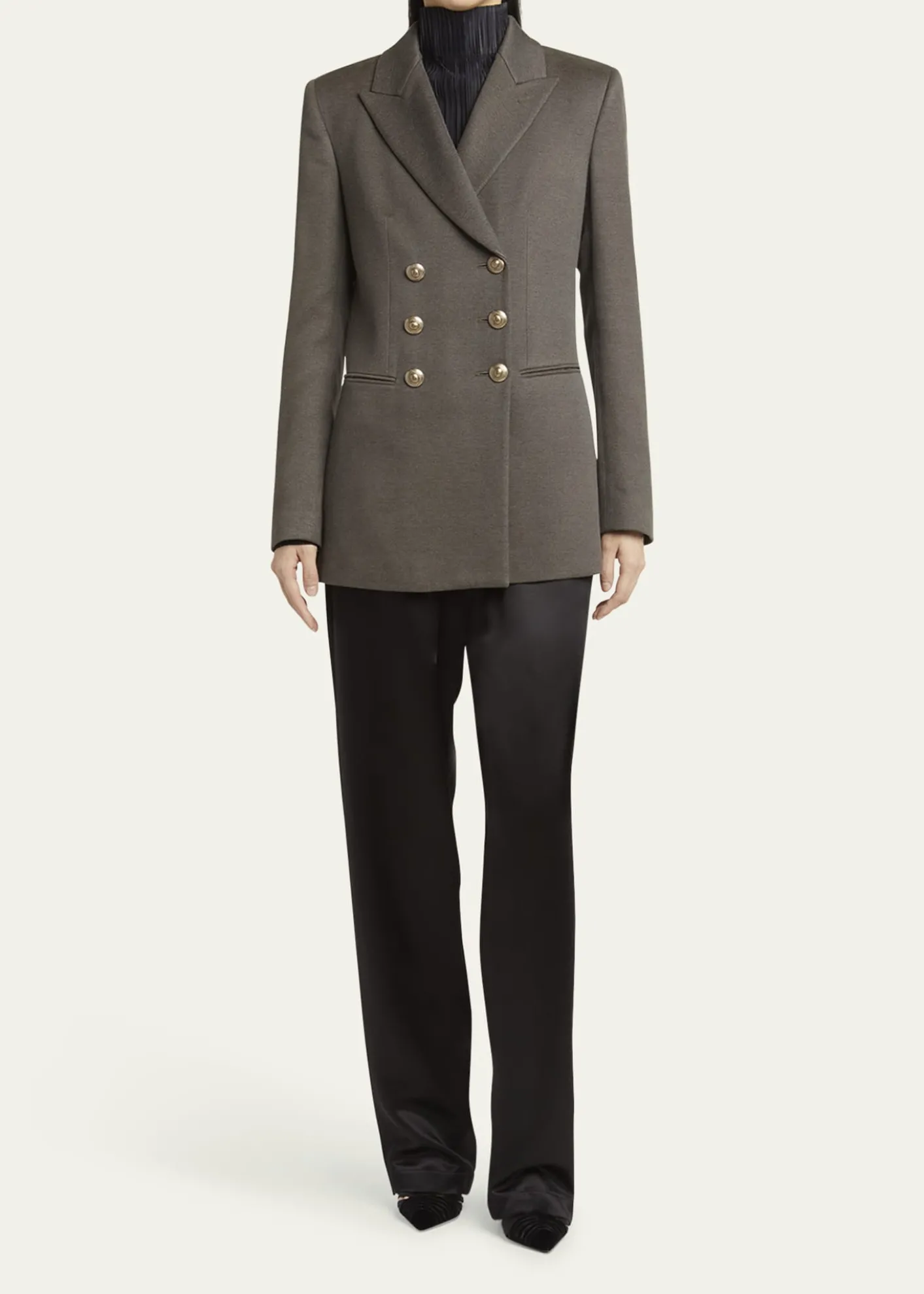 Giorgio ArmaniSilk Cotton Double-Breasted Blazer