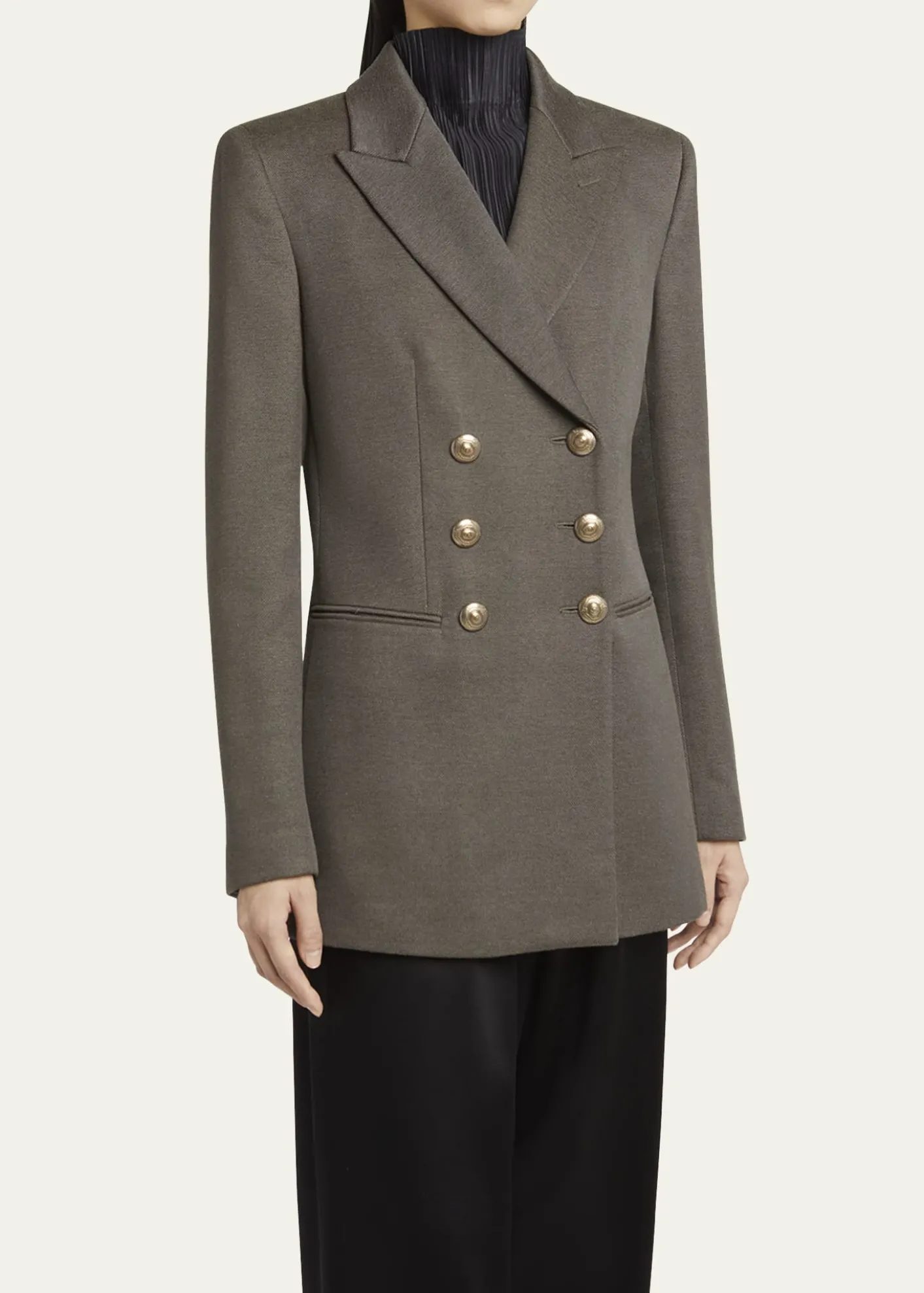 Giorgio ArmaniSilk Cotton Double-Breasted Blazer