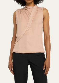 Giorgio ArmaniSilk Cross-Front Blouse