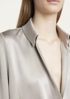 Giorgio ArmaniSilk Georgette Wrap Blouse