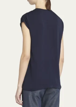 Giorgio ArmaniSilk Georgette Blouse with Fringe Tie Neck Detail