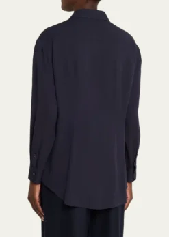 Giorgio ArmaniSilk Long-Sleeve Button-Down Shirt