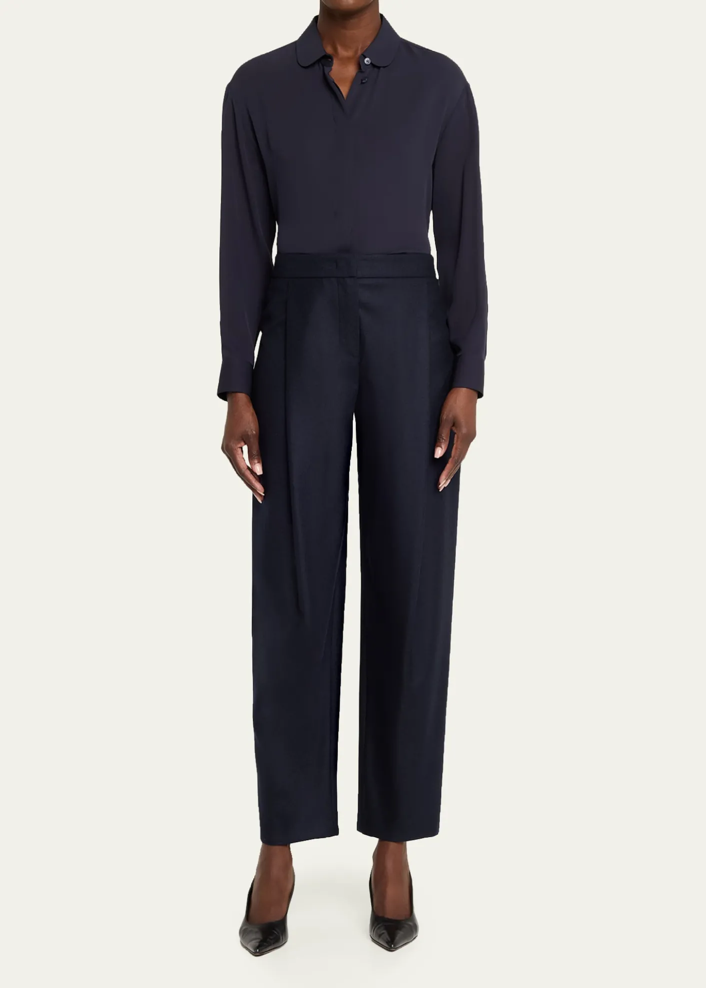 Giorgio ArmaniSilk Long-Sleeve Button-Down Shirt