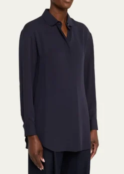 Giorgio ArmaniSilk Long-Sleeve Button-Down Shirt