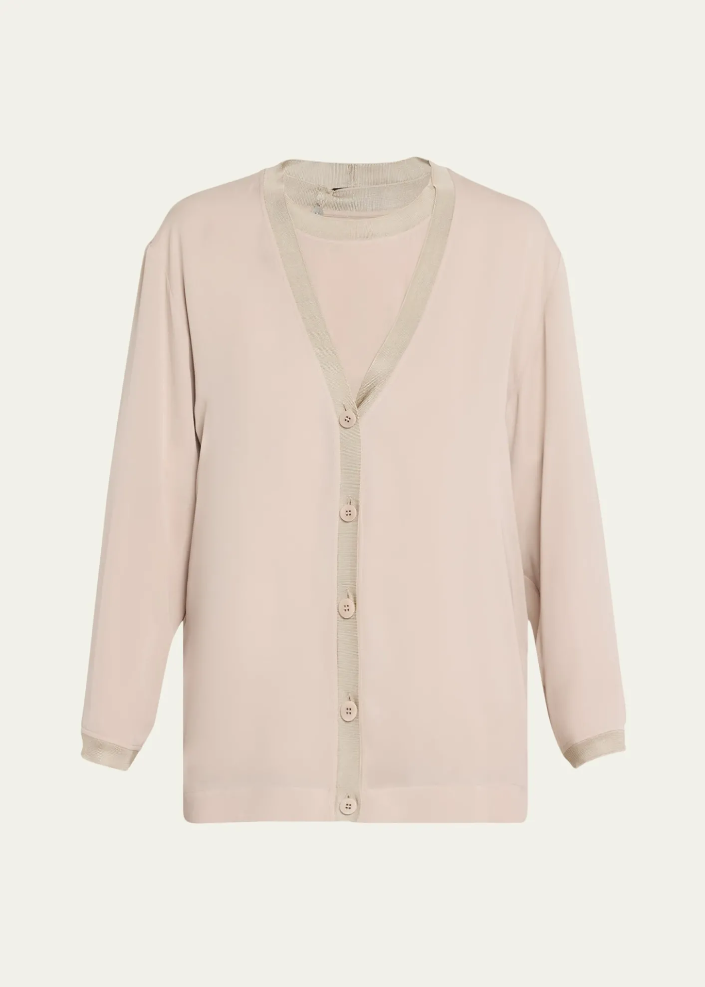 Giorgio ArmaniSilk V-Neck Cardigan