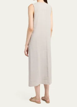 Giorgio ArmaniSleeveless Silk Maxi Shirtdress