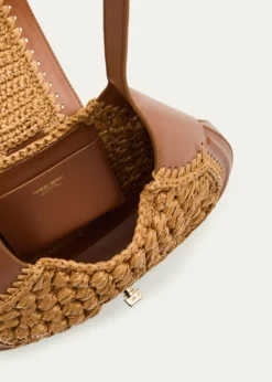 Giorgio ArmaniSmall Raffia & Leather Hobo Bag