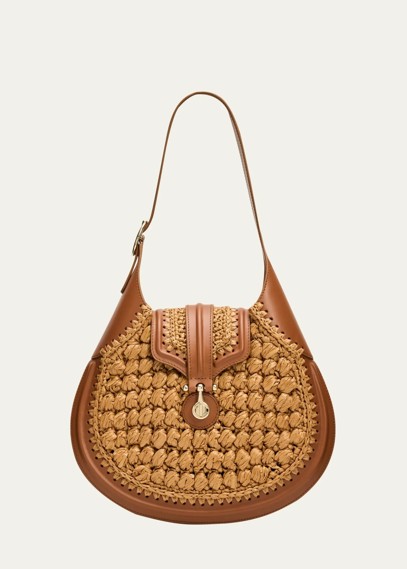 Giorgio ArmaniSmall Raffia & Leather Hobo Bag