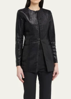 Giorgio ArmaniSparkle Collarless Slim Jacket