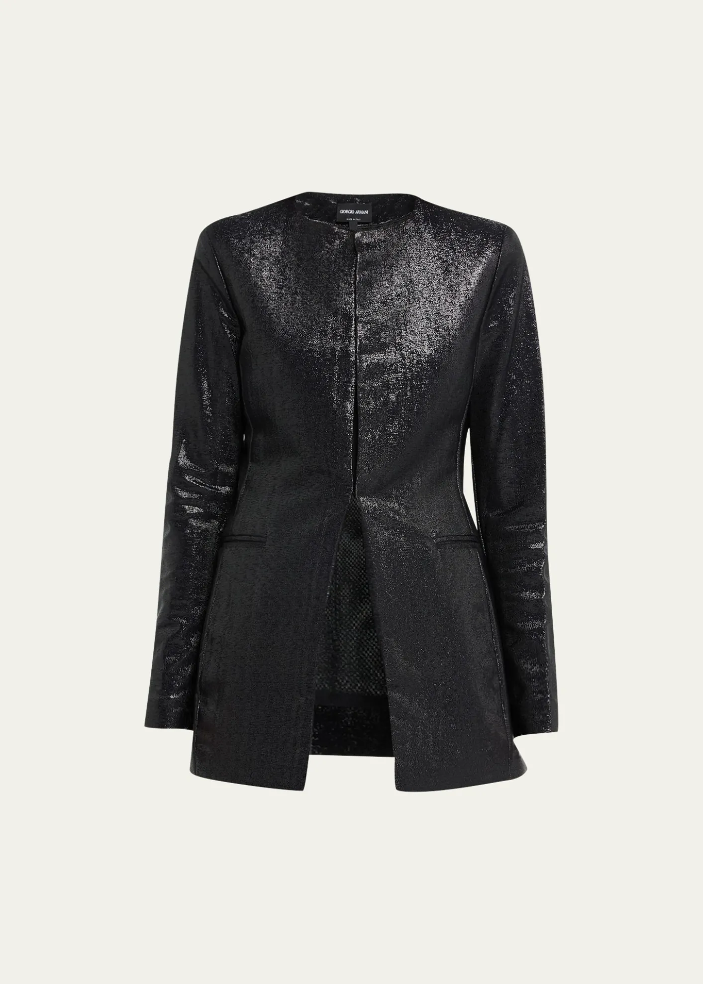 Giorgio ArmaniSparkle Collarless Slim Jacket