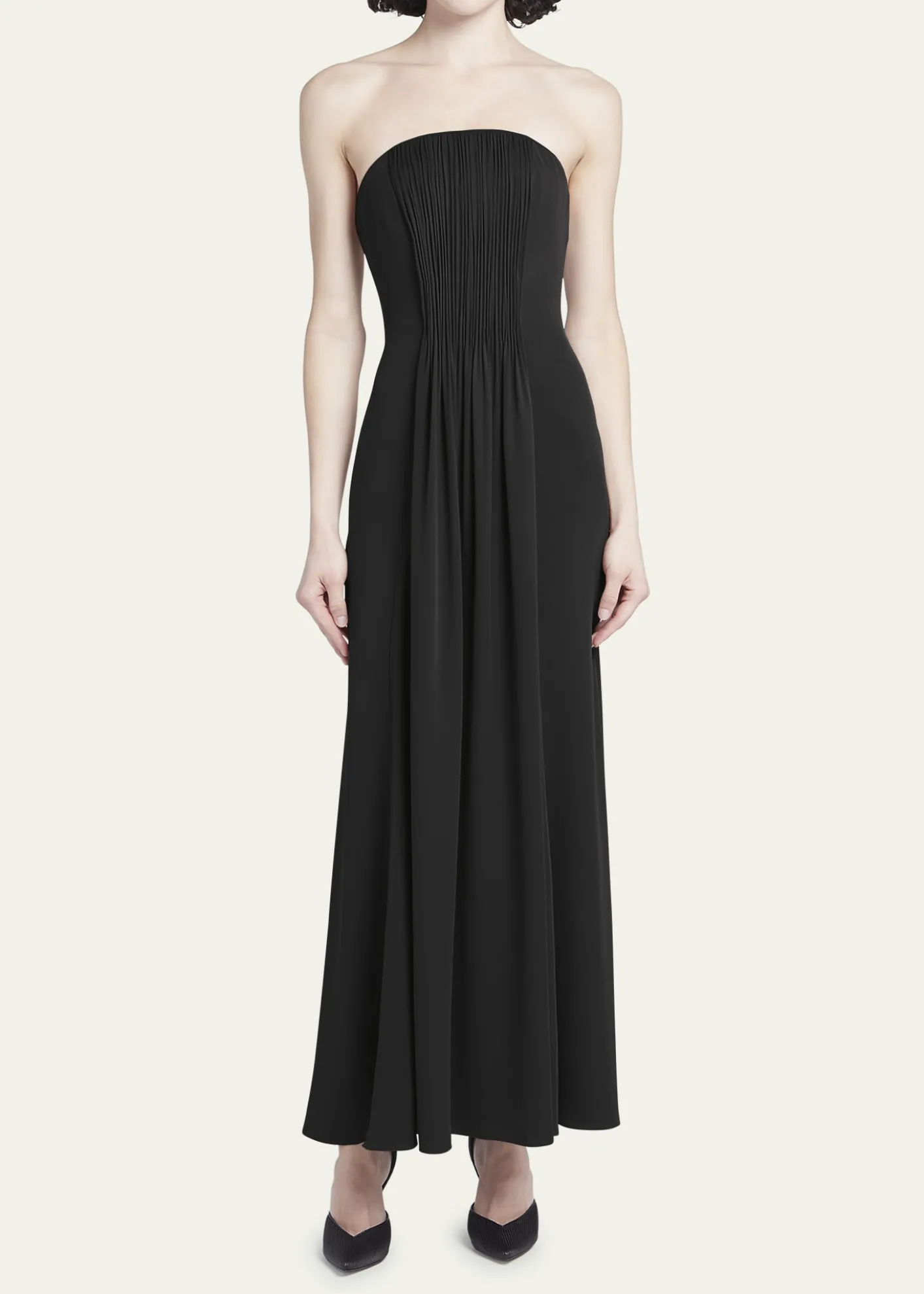 Giorgio ArmaniStrapless Plisse Gown