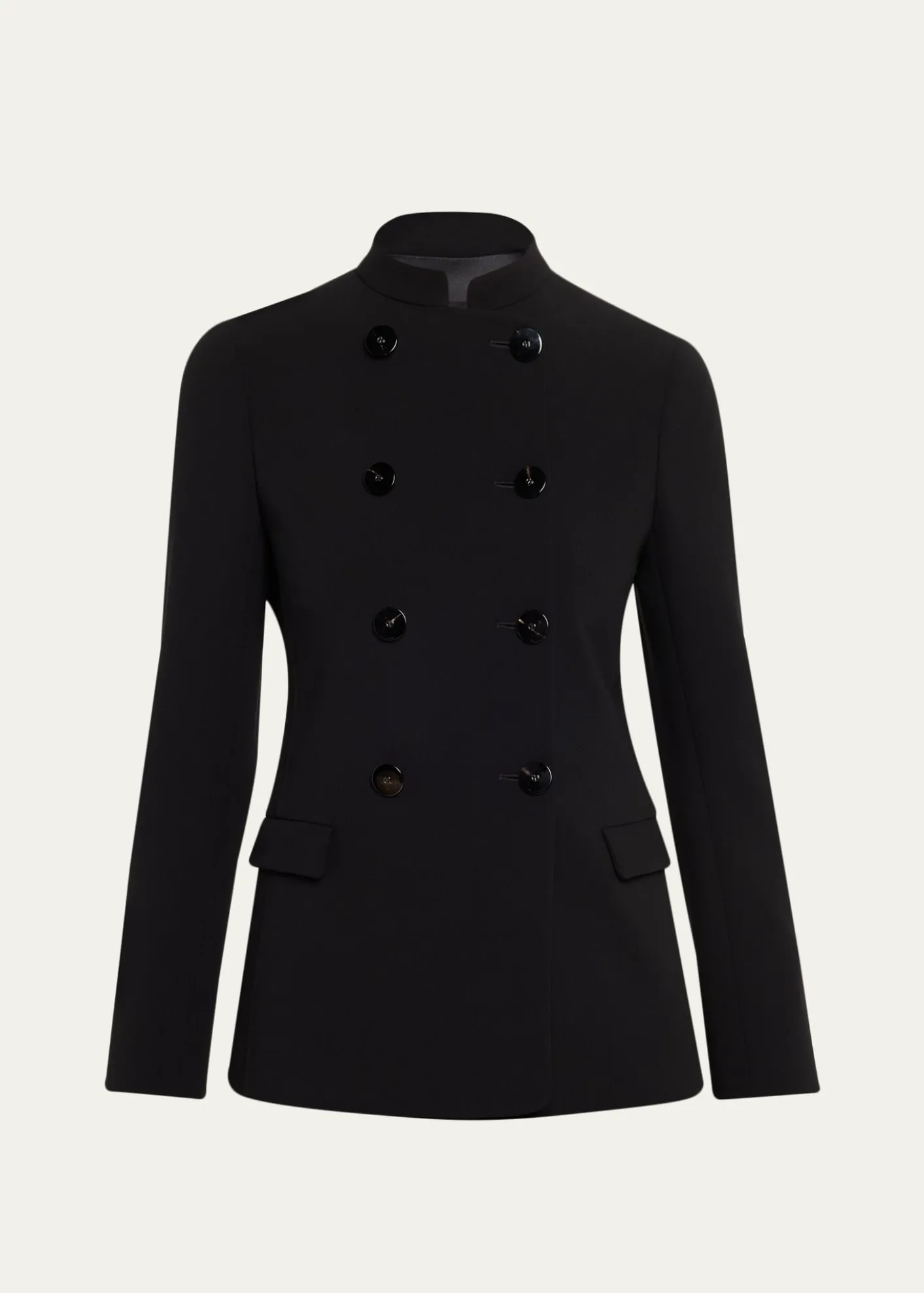 Giorgio ArmaniStretch Wool Crepe Double-Breasted Blazer