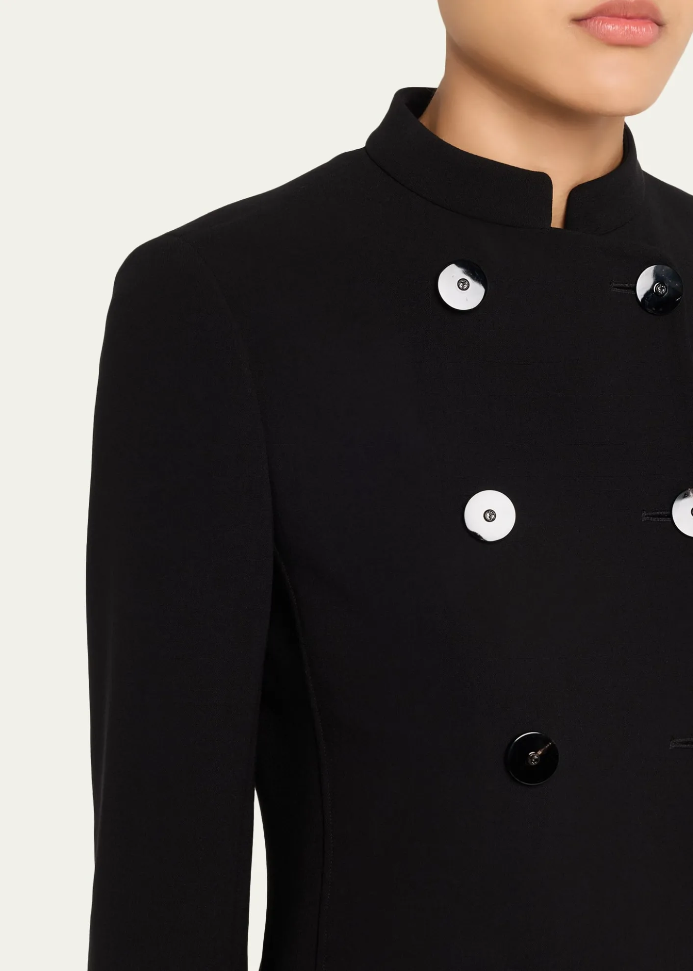 Giorgio ArmaniStretch Wool Crepe Double-Breasted Blazer