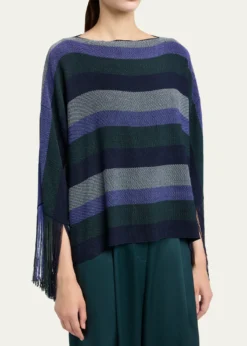 Giorgio ArmaniStriped Fringe Oversized Sweater