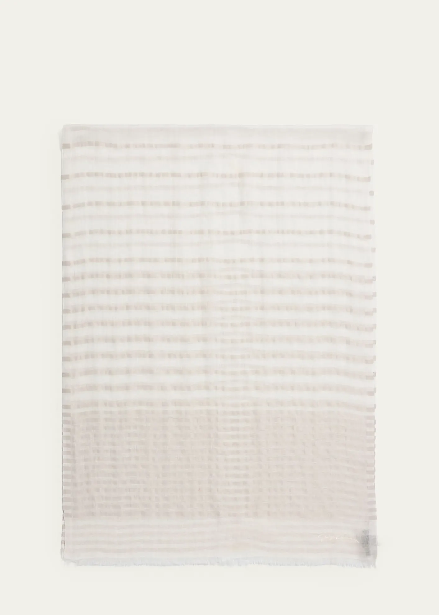 Giorgio Armani Striped Linen-Cotton Jacquard Stole, 80" x 28"
