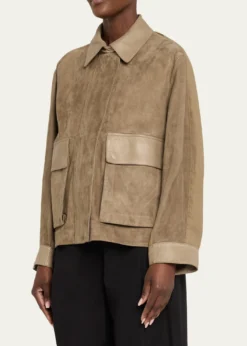 Giorgio ArmaniSuede Oversized Blouson Jacket