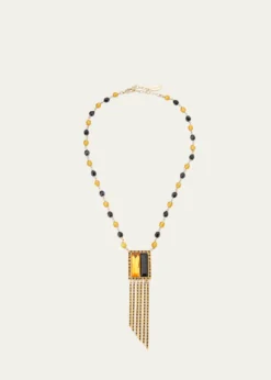Giorgio ArmaniSwarovski® Crystal Fringe Pendant Long Necklace