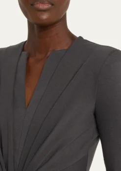 Giorgio ArmaniTab-Front Gathered Jersey Sheath Dress