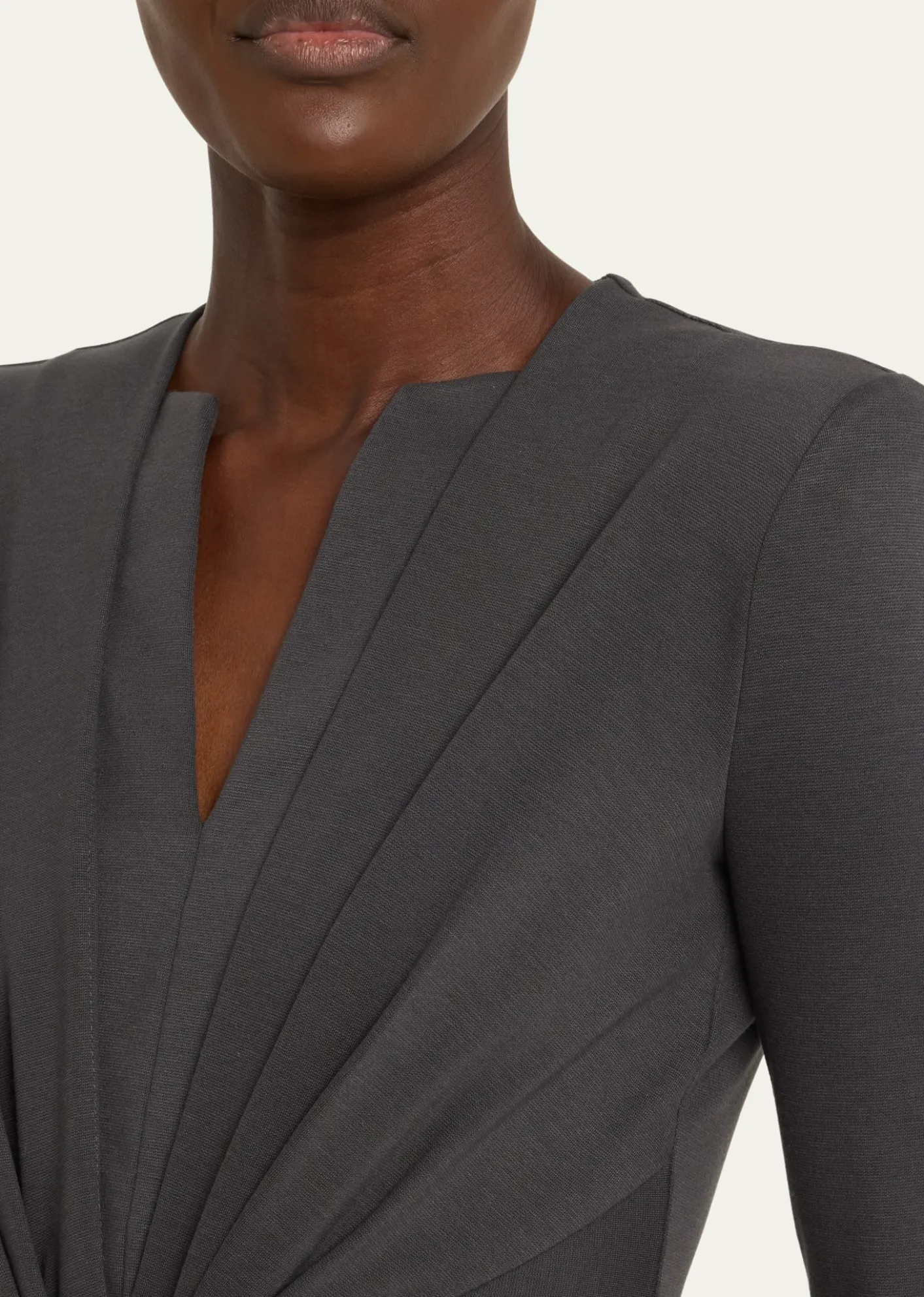 Giorgio ArmaniTab-Front Gathered Jersey Sheath Dress