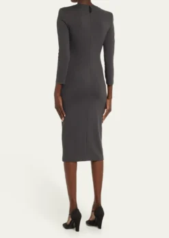 Giorgio ArmaniTab-Front Gathered Jersey Sheath Dress