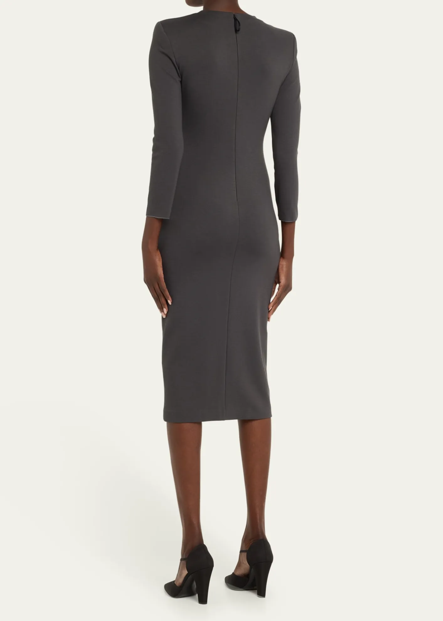 Giorgio ArmaniTab-Front Gathered Jersey Sheath Dress