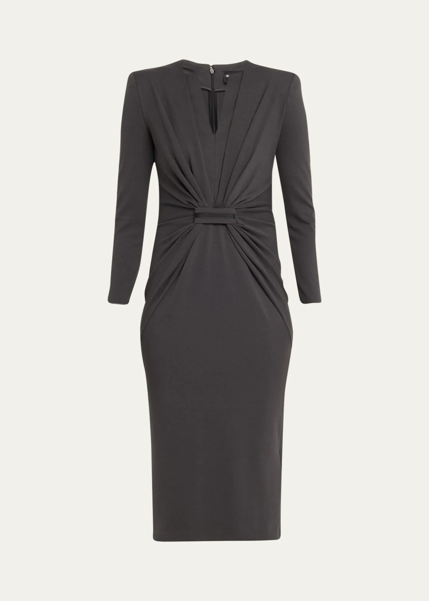 Giorgio ArmaniTab-Front Gathered Jersey Sheath Dress