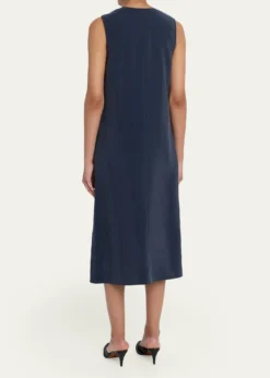 Giorgio ArmaniTechnical Silk Sleeveless Midi Shirtdress