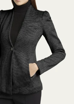Giorgio ArmaniTextured Jersey Jacquard Single-Breasted Blazer