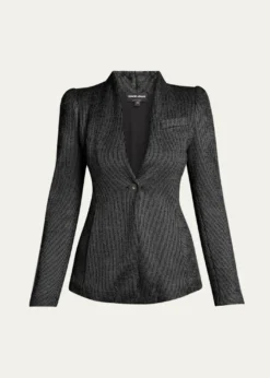 Giorgio ArmaniTextured Jersey Jacquard Single-Breasted Blazer