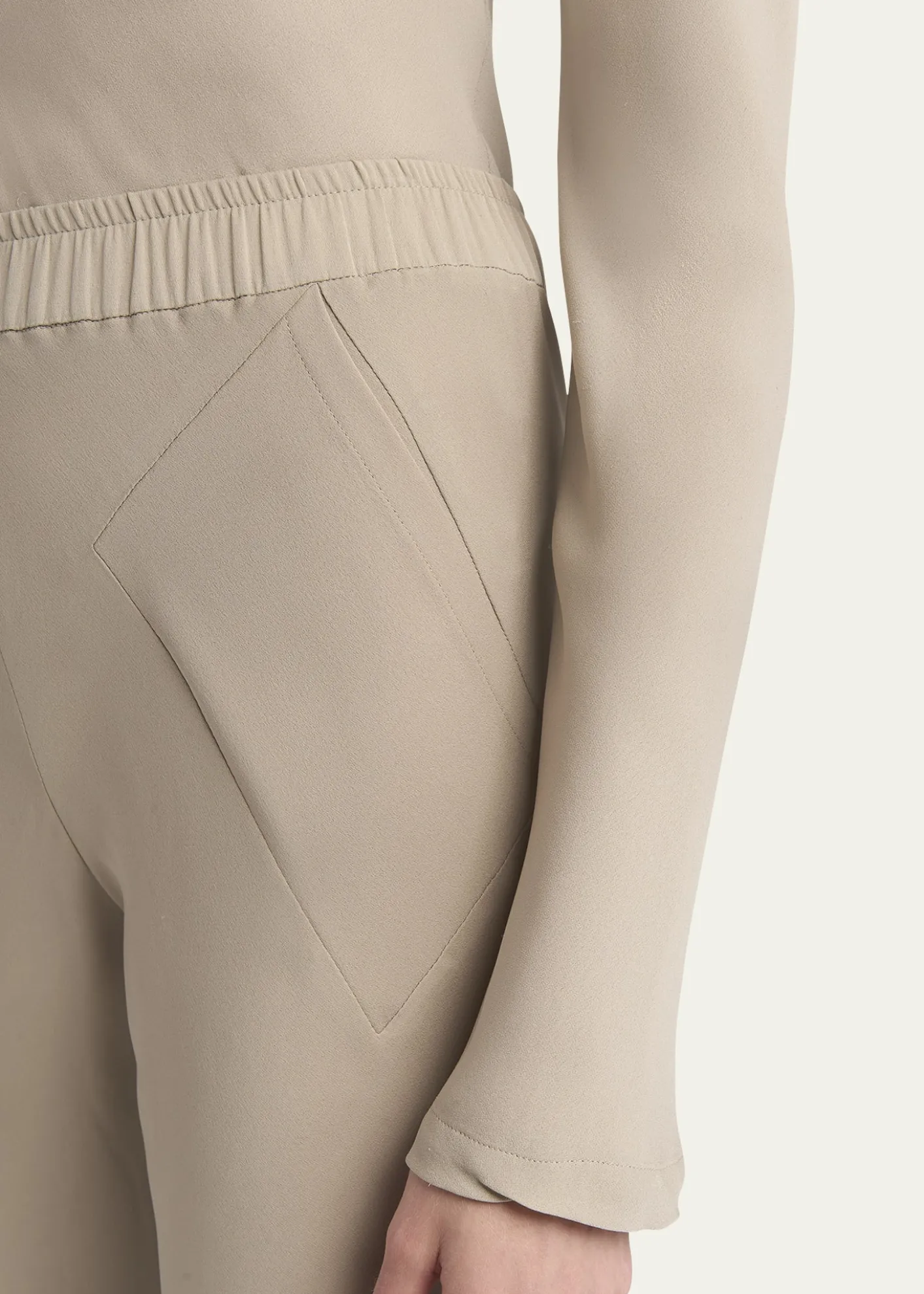 Giorgio ArmaniTriple Silk Georgette Flat Front Trousers