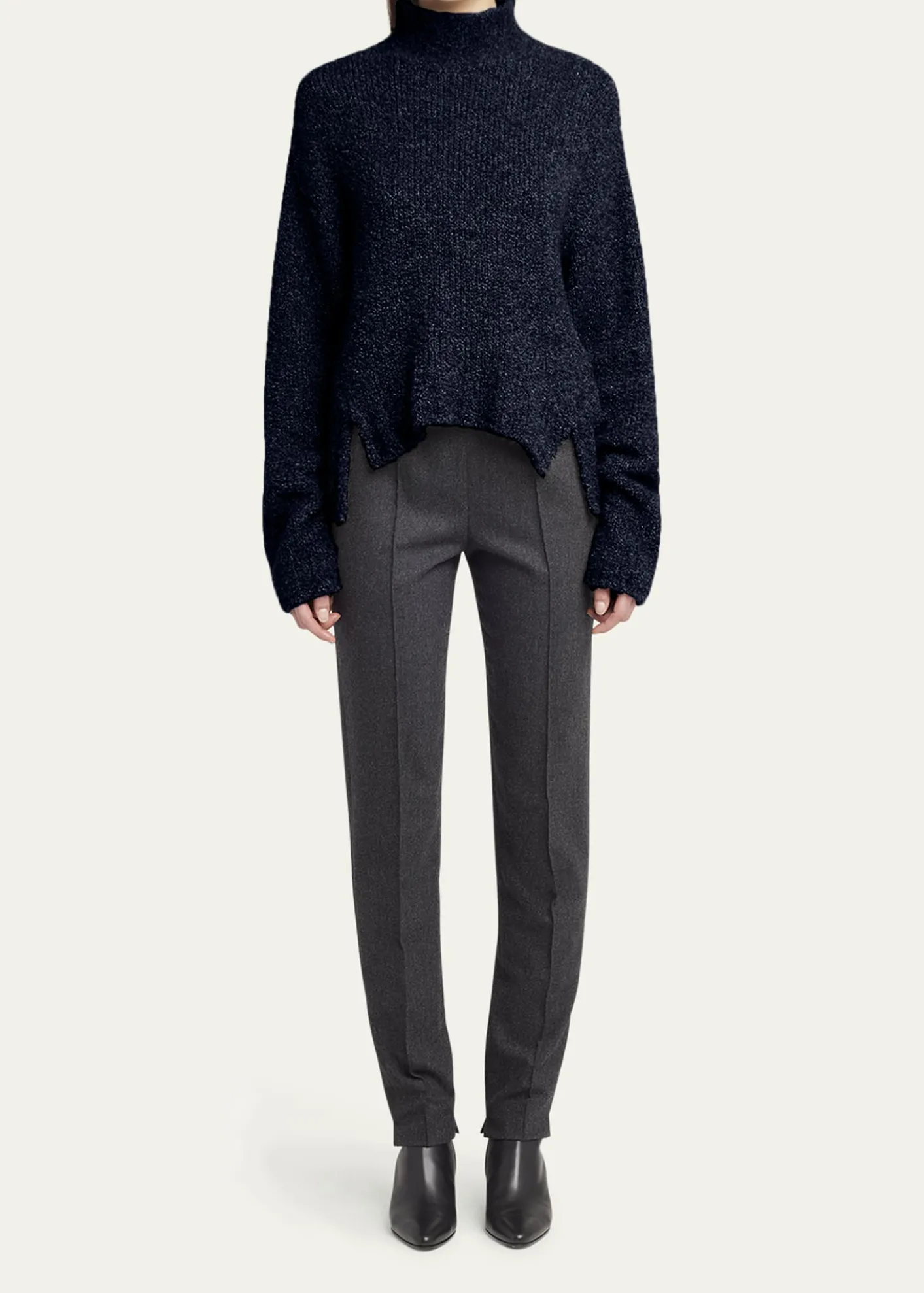Giorgio ArmaniTurtleneck Cashmere-Silk Boucle Sweater