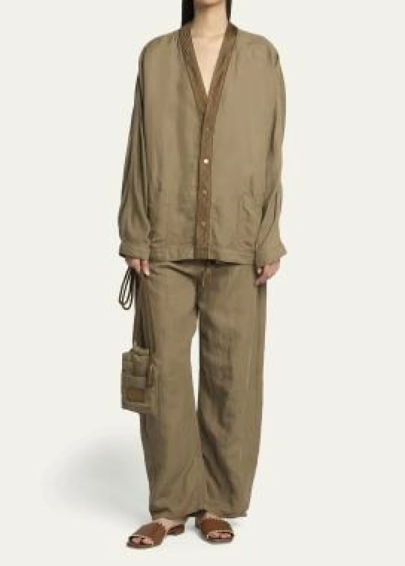 Giorgio ArmaniV-Neck Single-Breasted Utility Jacket