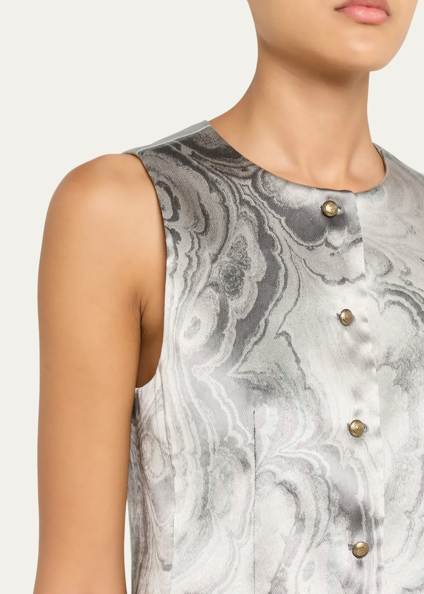Giorgio ArmaniWatercolor-Print Slim Waistcoat
